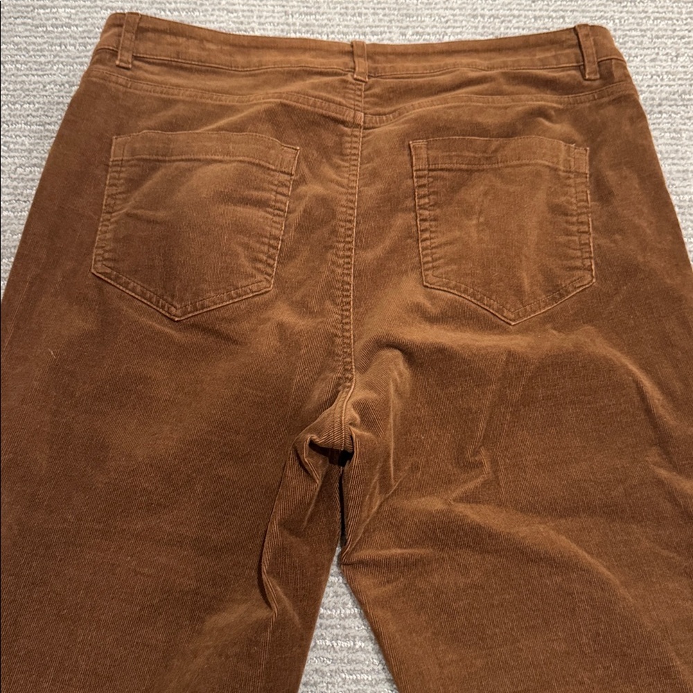 Jjill Women’s 12 Tall Brown Corduroy High Rise Straight Leg Soft Cotton Blend - Picture 15 of 15